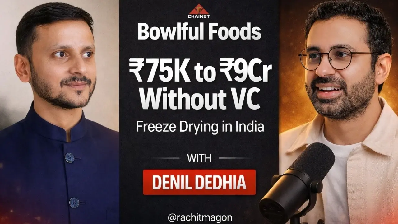 Denil Dedhia: How Bowlful Foods Went from 75K to 9 Crores Without VC Using Freeze-Dry Technology | ChaiNet